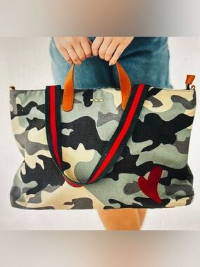 Chelsie Camo Canvas Tote Bag